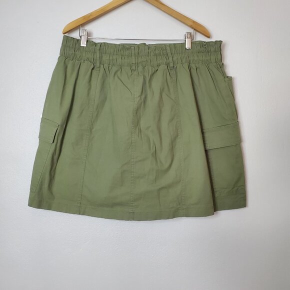 Ava & Viv Women's Cargo Mini A-Line Skort Sage Green- Size 1X Cotton - Picture 4 of 11